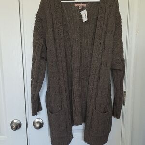 Cozy Knit Cardigan in Chocolate Brown